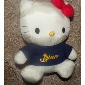 Plush  Sanrio Hello Kitty in Navy shirt and red bow